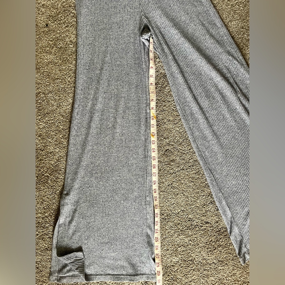 Wide legs slit comfy high waisted ribbed pants - Picture 6 of 9